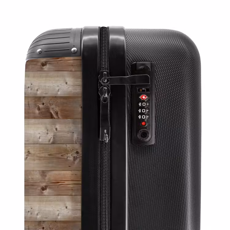 Verweerde houten planken met grillige noesten NBS - Handbagage koffer - Volwassenen Unisex middel -slot