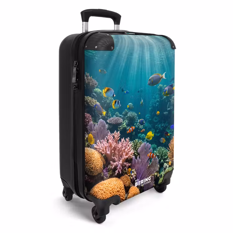 Koffer - Vis - Koraal - Oceaan - Natuur - Kleurrijk - Vis - Koraal - Oceaan - Natuur - Kleurrijk NBS - Handbagage koffer - Volwassenen Unisex middel