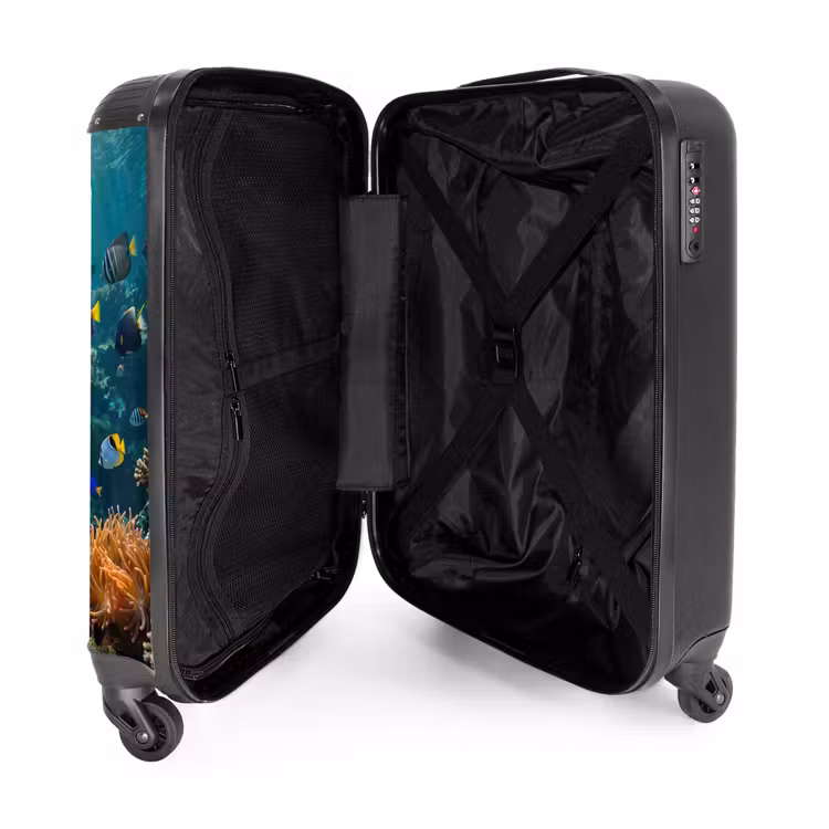 Koffer - Vis - Koraal - Oceaan - Natuur - Kleurrijk - Vis - Koraal - Oceaan - Natuur - Kleurrijk NBS - Handbagage koffer - Volwassenen Unisex middel