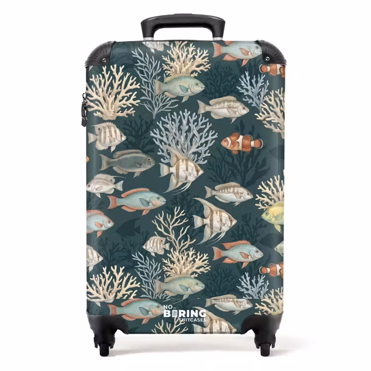 Koffer - Vis - Koraal - Onderwater - Illustratie - Vis - Koraal - Onderwater - Illustratie NBS - Handbagage koffer - Volwassenen Unisex middel