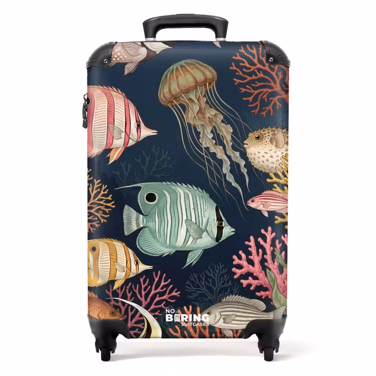 Koffer - Vis - Koraal - Onderwater - Illustratie - Vis - Koraal - Onderwater - Illustratie NBS - Handbagage koffer - Volwassenen Unisex middel