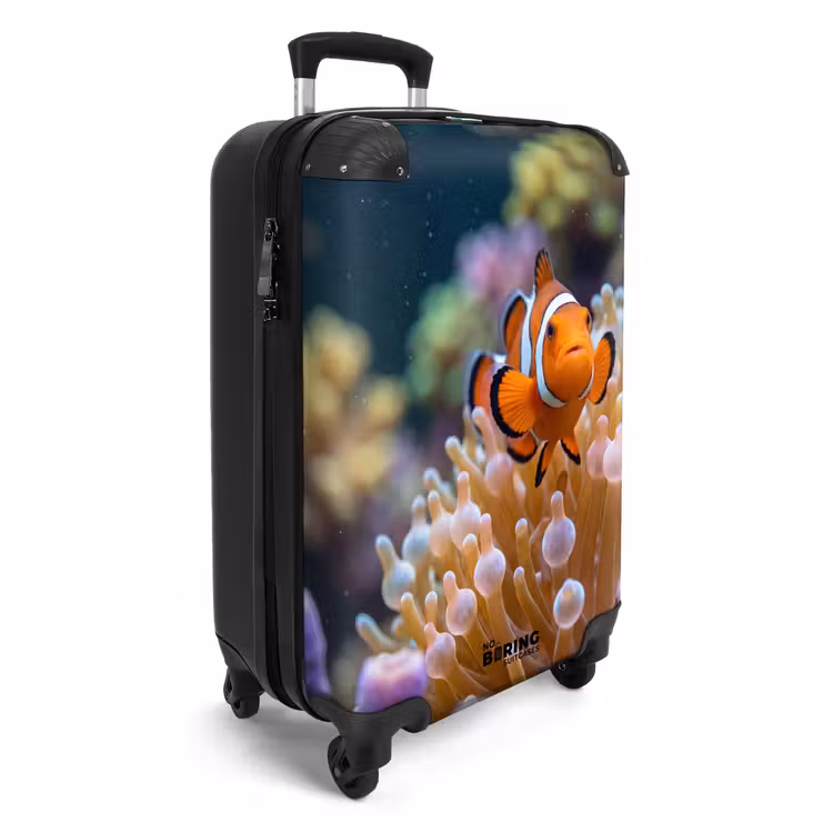 Koffer - Vis - Koraal - Onderwater - Oranje - Dieren - Vis - Koraal - Onderwater - Oranje - Dieren NBS - Handbagage koffer - Volwassenen Unisex middel