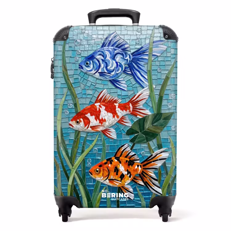 Koffer - Vis - Mozaïek - Onderwater - Kleurrijk - Dieren - Vis - Mozaïek - Onderwater - Kleurrijk - Dieren NBS - Handbagage koffer - Volwassenen Unisex middel