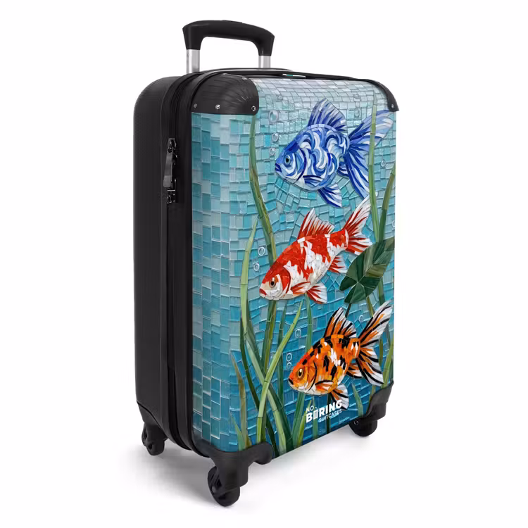 Koffer - Vis - Mozaïek - Onderwater - Kleurrijk - Dieren - Vis - Mozaïek - Onderwater - Kleurrijk - Dieren NBS - Handbagage koffer - Volwassenen Unisex middel
