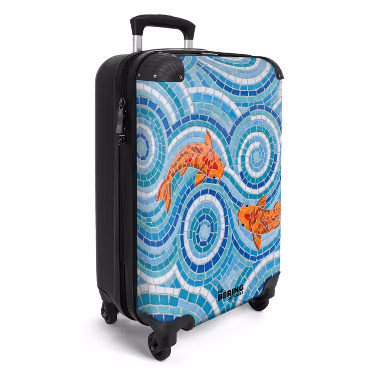 Koffer - Vis - Mozaïek - Water - Decoratief - Blauw - Vis - Mozaïek - Water - Decoratief - Blauw NBS - Handbagage koffer - Volwassenen Unisex middel