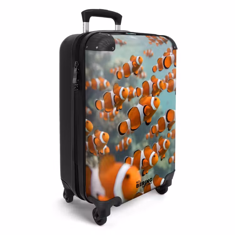 Koffer - Vis - School - Onderwater - Dieren - Oranje - Vis - School - Onderwater - Dieren - Oranje NBS - Handbagage koffer - Volwassenen Unisex middel