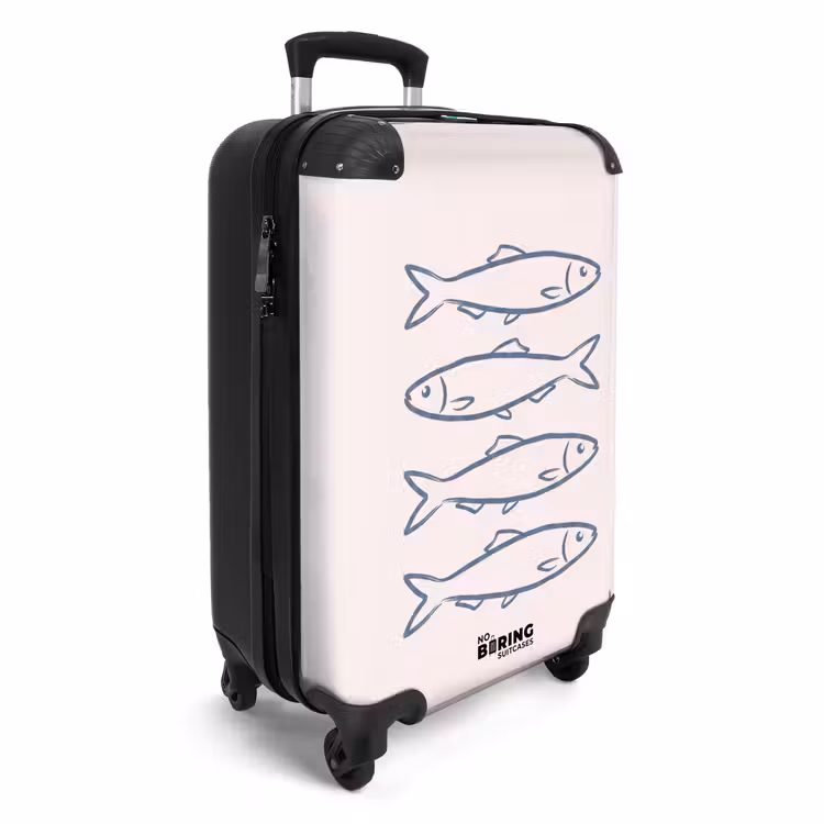 Koffer - Vis - Vier - Dieren - Abstract - Blauw - Vis - Vier - Dieren - Abstract - Blauw NBS - Handbagage koffer - Volwassenen Unisex middel