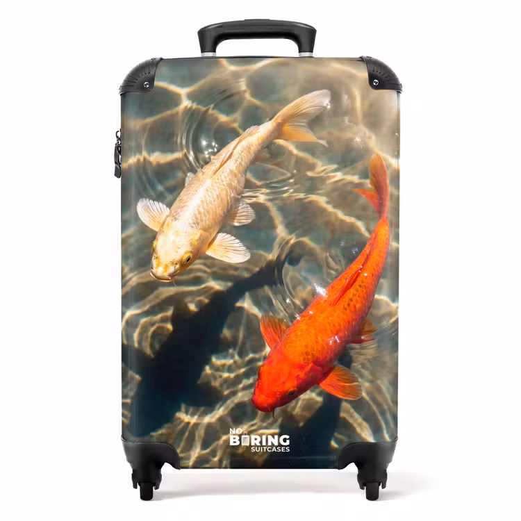 Koffer - Vis - Water - Dieren - Oranje - Goud - Vis - Water - Dieren - Oranje - Goud NBS - Handbagage koffer - Volwassenen Unisex middel