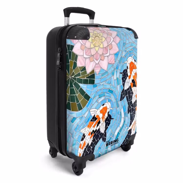 Koffer - Vis - Water - Natuur - Mozaïek - Blauw - Vis - Water - Natuur - Mozaïek - Blauw NBS - Handbagage koffer - Volwassenen Unisex middel