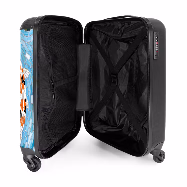 Koffer - Vis - Water - Natuur - Mozaïek - Blauw - Vis - Water - Natuur - Mozaïek - Blauw NBS - Handbagage koffer - Volwassenen Unisex middel