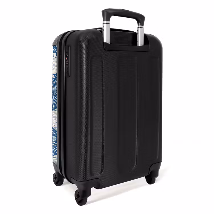 Koffer - Vis - Water - Patroon - Grafisch - Blauw - Vis - Water - Patroon - Grafisch - Blauw NBS - Handbagage koffer - Volwassenen Unisex middel