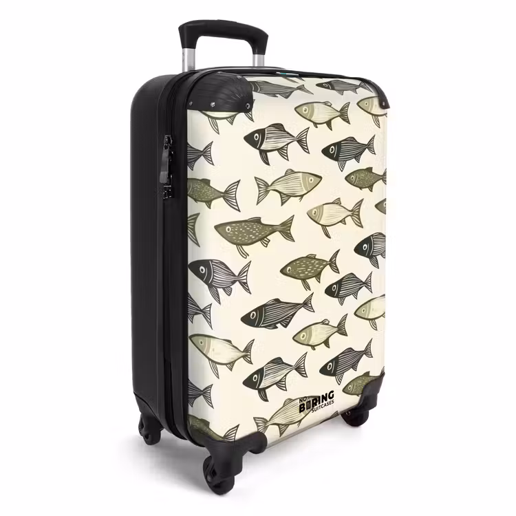Vissen - Klassiek - Groen NBS - Handbagage koffer - Volwassenen Unisex middel -productfoto_3d