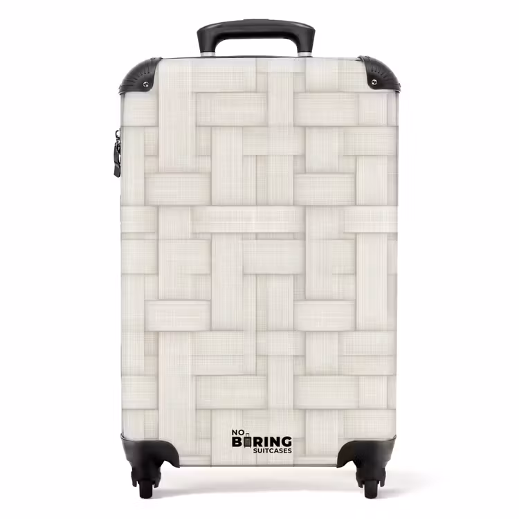 Vlechtwerk - Banen - Beige NBS - Handbagage koffer - Volwassenen Unisex middel -productfoto_recht