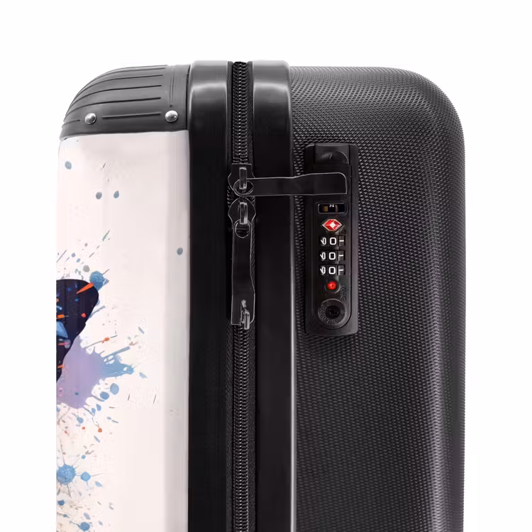 Vlinder in kleurenspatten NBS - Handbagage koffer - Unisex middel -slot