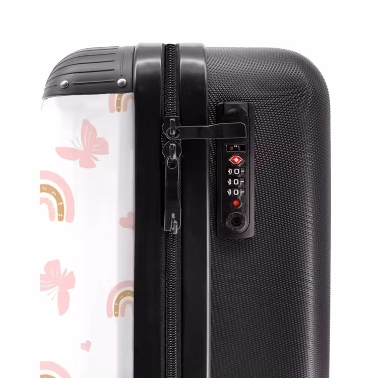 Vlinders en regenbogen NBS - Handbagage koffer - Unisex middel -slot