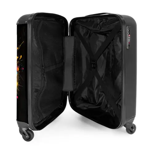 Voetbal met kleurrijke graffiti NBS - Handbagage koffer - Unisex middel -binnenkant