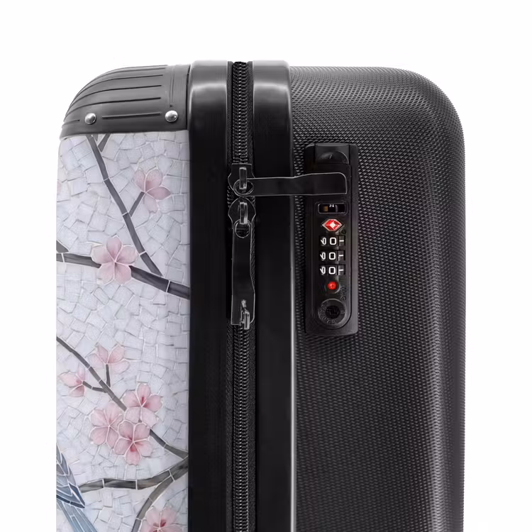 Koffer - Vogel - Bloemen - Natuur - Mozaïek - Roze - Vogel - Bloemen - Natuur - Mozaïek - Roze NBS - Handbagage koffer - Volwassenen Unisex middel