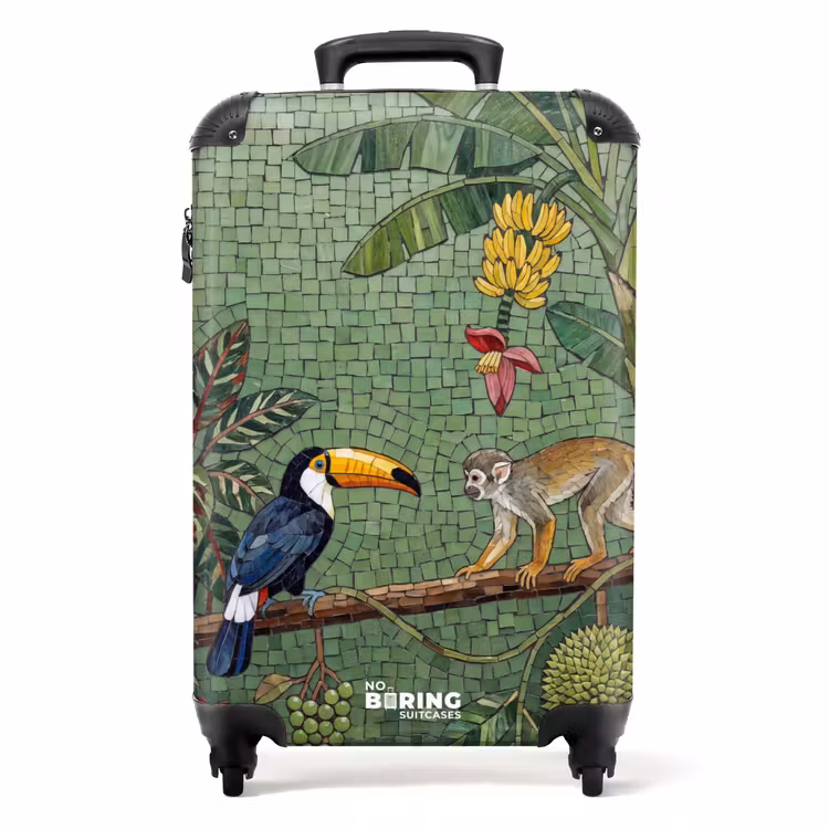 Koffer - Vogel - Dier - Jungle - Mozaïek - Natuur - Vogel - Dier - Jungle - Mozaïek - Natuur NBS - Handbagage koffer - Volwassenen Unisex middel
