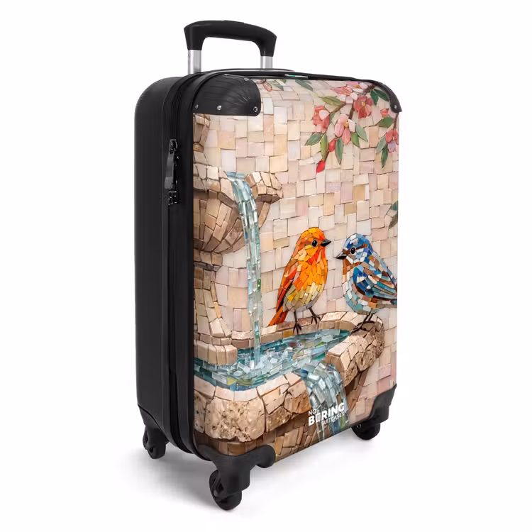 Koffer - Vogel - fontein - mozaiek - kleurrijk - dieren - Vogel - fontein - mozaiek - kleurrijk - dieren NBS - Handbagage koffer - Volwassenen Unisex middel