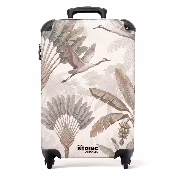 Koffer - Vogel - Jungle - Illustratie - Dieren - Vogel - Jungle - Illustratie - Dieren NBS - Handbagage koffer - Volwassenen Unisex middel