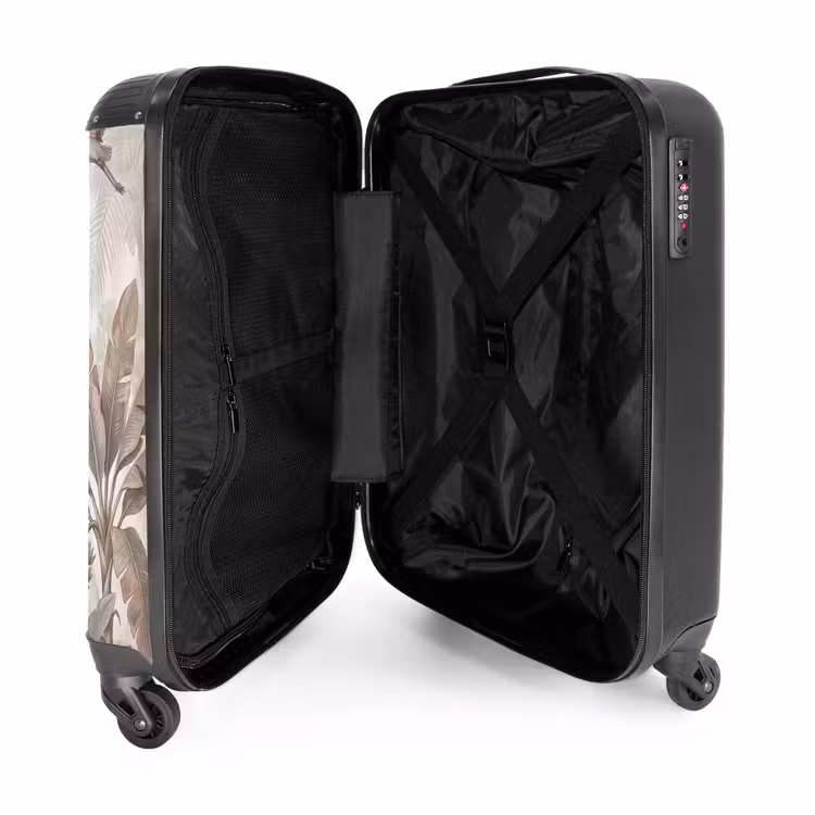 Koffer - Vogel - Jungle - Illustratie - Dieren - Vogel - Jungle - Illustratie - Dieren NBS - Handbagage koffer - Volwassenen Unisex middel