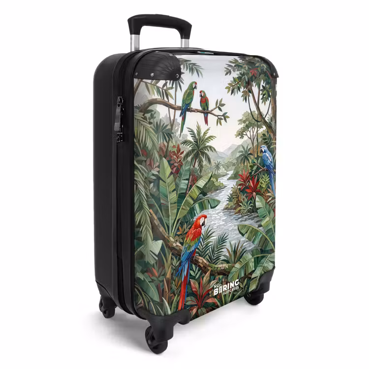 Koffer - Vogel - Jungle - Natuur - Mozaïek - Groen - Vogel - Jungle - Natuur - Mozaïek - Groen NBS - Handbagage koffer - Volwassenen Unisex middel