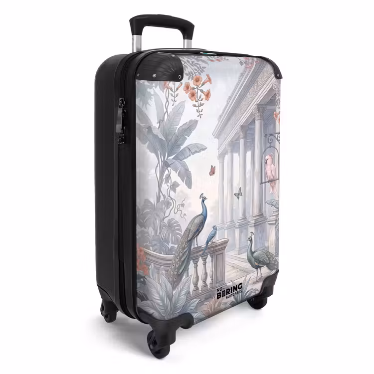 Koffer - Vogel - Pauw - Architectuur - Klassiek - Groen - Vogel - Pauw - Architectuur - Klassiek - Groen NBS - Handbagage koffer - Volwassenen Unisex middel