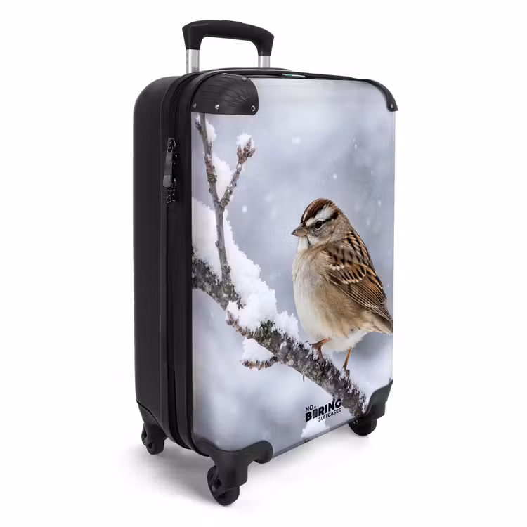Koffer - Vogel - Tak - Sneeuw - Winter - Vogel - Tak - Sneeuw - Winter NBS - Handbagage koffer - Volwassenen Unisex middel