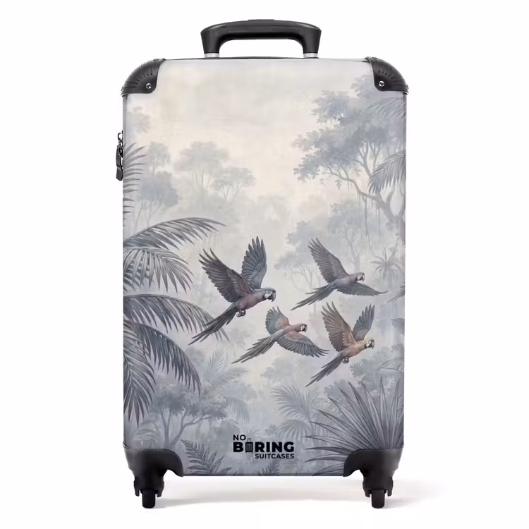 Koffer - Vogel - Vliegend - Jungle - Vintage - Dieren - Vogel - Vliegend - Jungle - Vintage - Dieren NBS - Handbagage koffer - Volwassenen Unisex middel