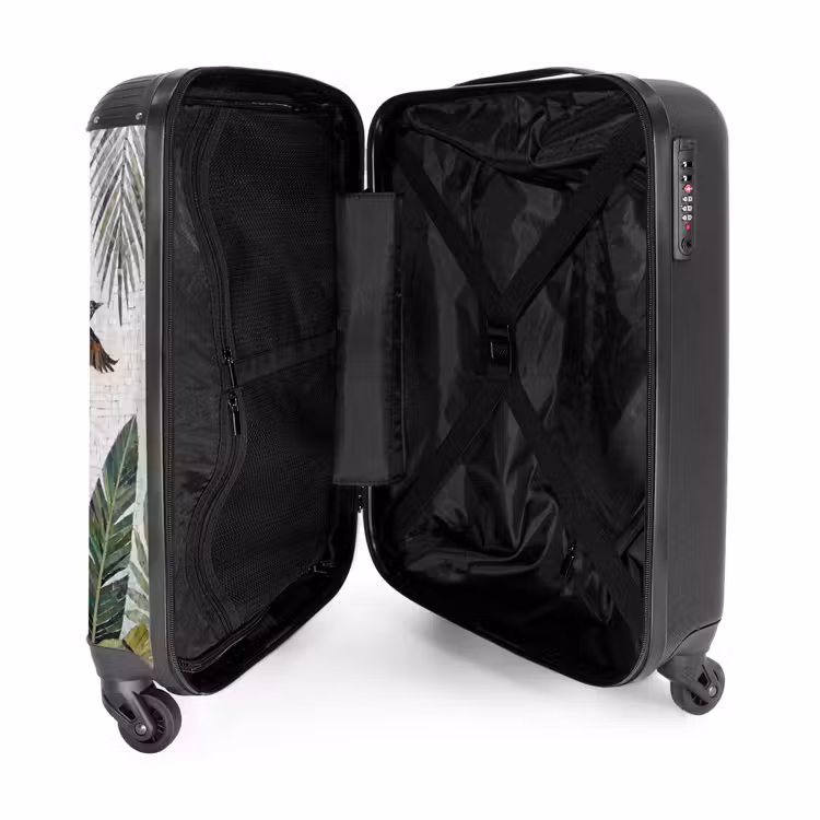 Koffer - Vogel - Vliegend - Tropisch - Mozaïek - Groen - Vogel - Vliegend - Tropisch - Mozaïek - Groen NBS - Handbagage koffer - Volwassenen Unisex middel