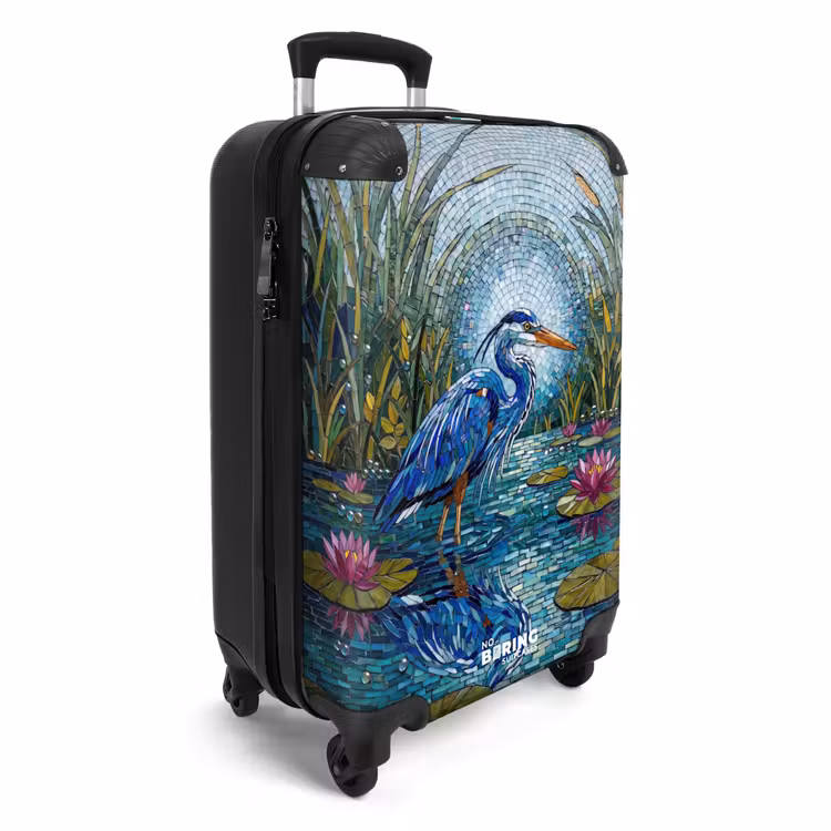 Koffer - Vogel - Water - Natuur - Abstract - Blauw - Vogel - Water - Natuur - Abstract - Blauw NBS - Handbagage koffer - Volwassenen Unisex middel