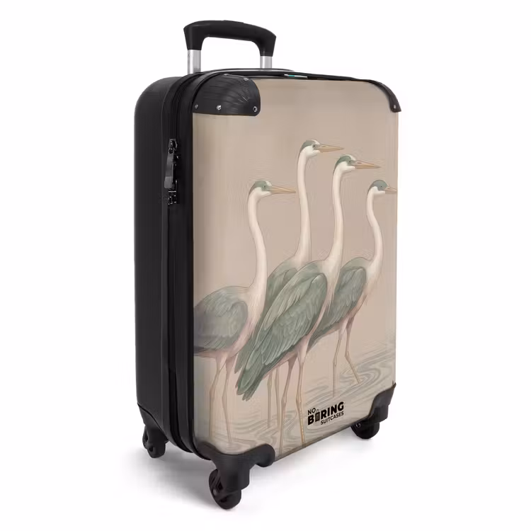Koffer - Vogel - Water - Natuur - Vintage - Vogel - Water - Natuur - Vintage NBS - Handbagage koffer - Volwassenen Unisex middel