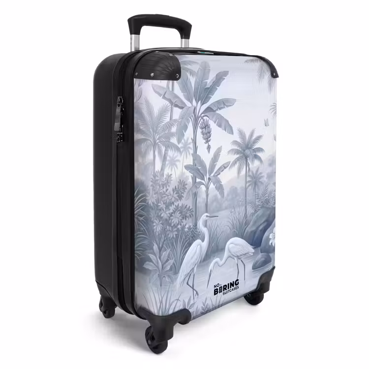 Koffer - Vogel - Water - Tropisch - Natuur - Blauw - Vogel - Water - Tropisch - Natuur - Blauw NBS - Handbagage koffer - Volwassenen Unisex middel