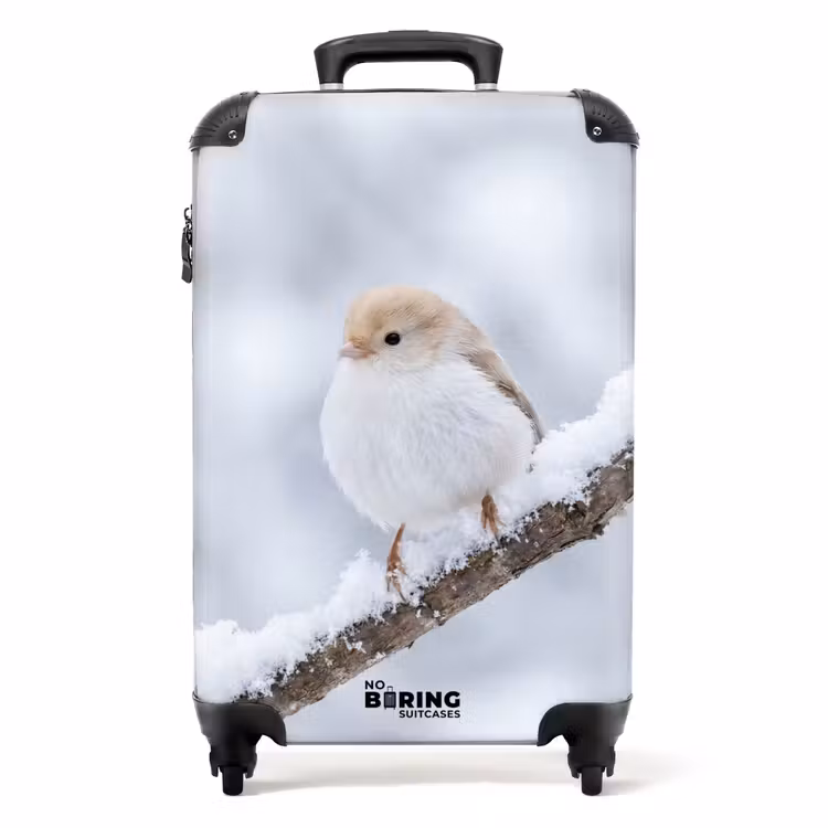Koffer - Vogeltje - Sneeuw - Tak - Winter - Zacht - Vogeltje - Sneeuw - Tak - Winter - Zacht NBS - Handbagage koffer - Volwassenen Unisex middel