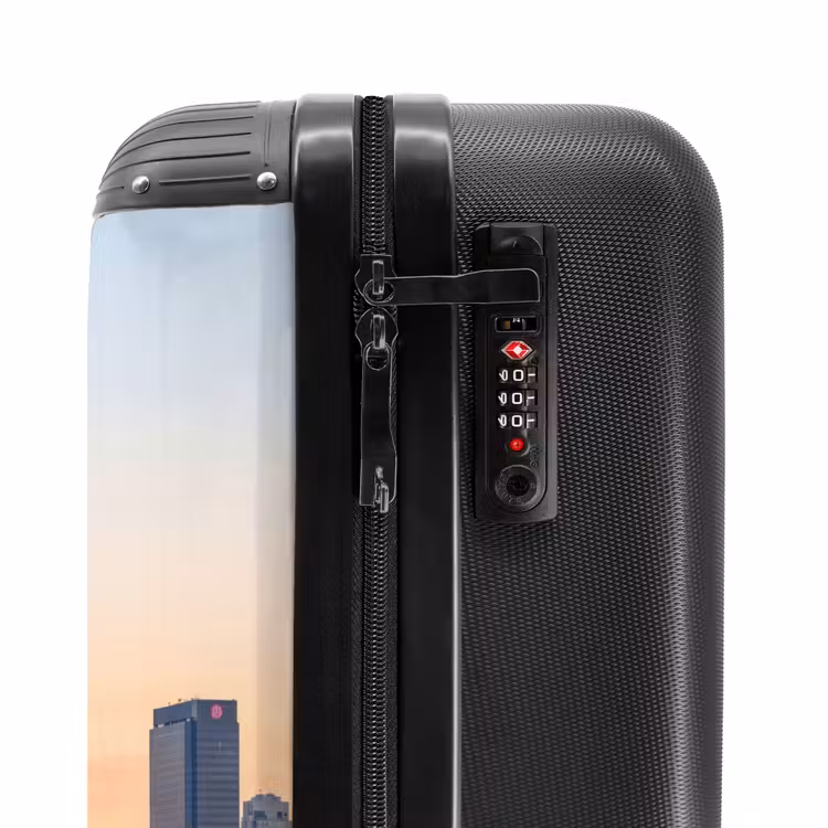 Koffer - Vrijheidsbeeld - New York - Zonsopgang - Stad - Architectuur - Vrijheidsbeeld - New York - Zonsopgang - Stad - Architectuur NBS - Handbagage koffer - Volwassenen Unisex middel