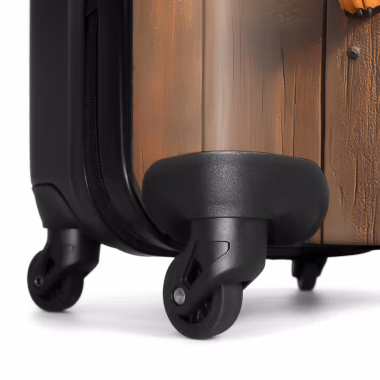 Vrolijke hond kijkt door kapot houten hek NBS - Handbagage koffer - Kinderen Unisex middel -wiel