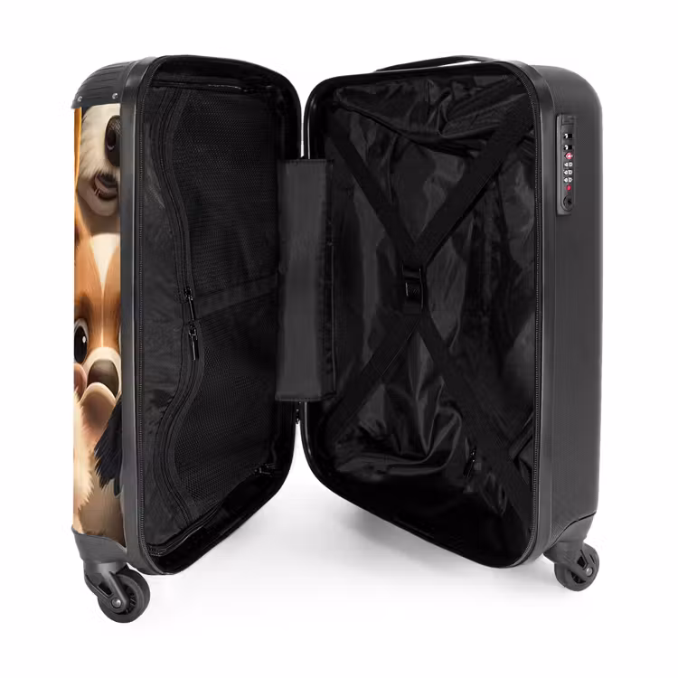 Vrolijke Hondjes NBS - Handbagage koffer - Unisex middel -binnenkant