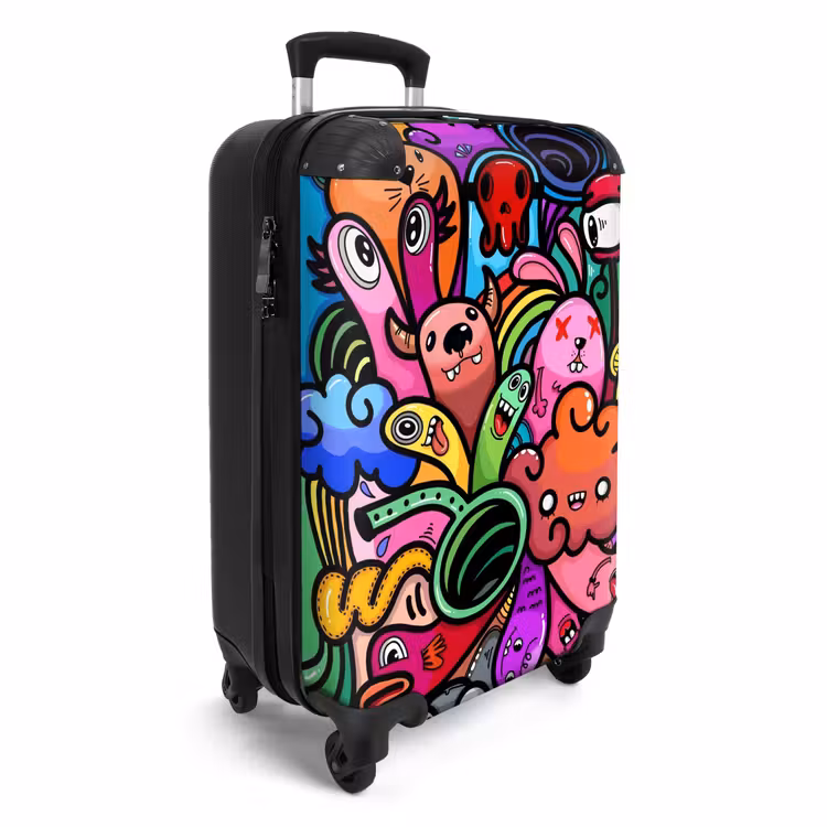 Vrolijke Monsterchaos NBS - Handbagage koffer - Unisex middel -productfoto_3d