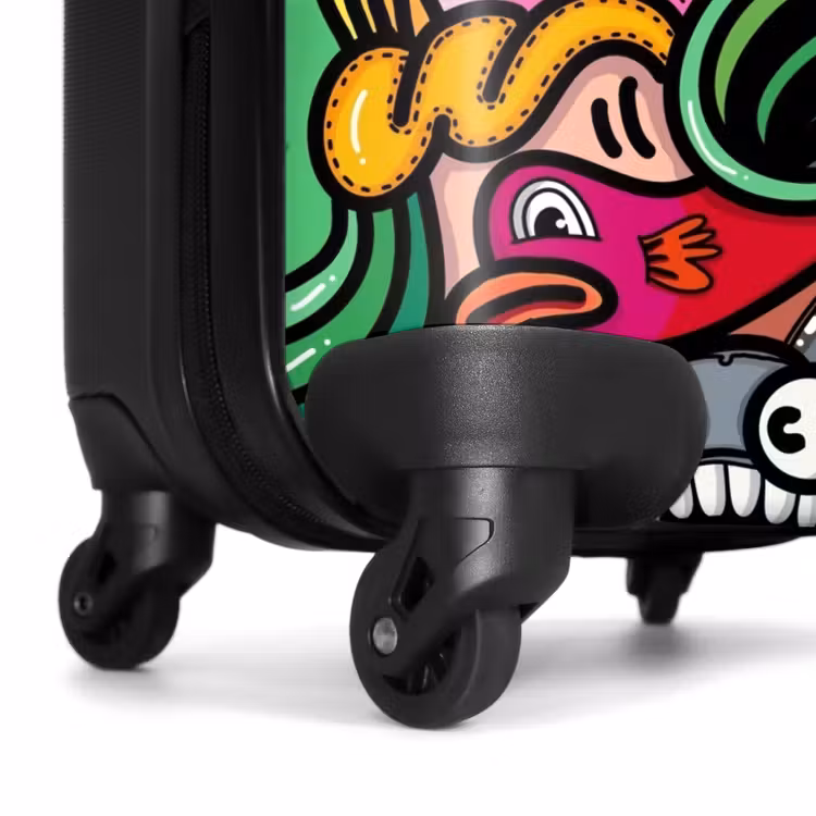 Vrolijke Monsterchaos NBS - Handbagage koffer - Unisex middel -wiel