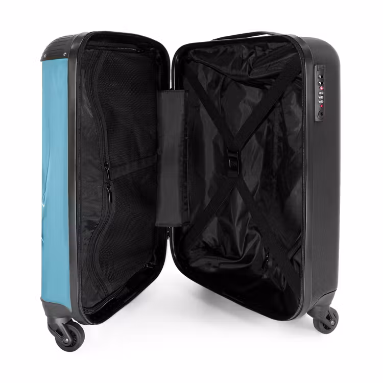 Vrolijke olifant kijkt door gescheurde achtergrond NBS - Handbagage koffer - Kinderen Unisex middel -binnenkant