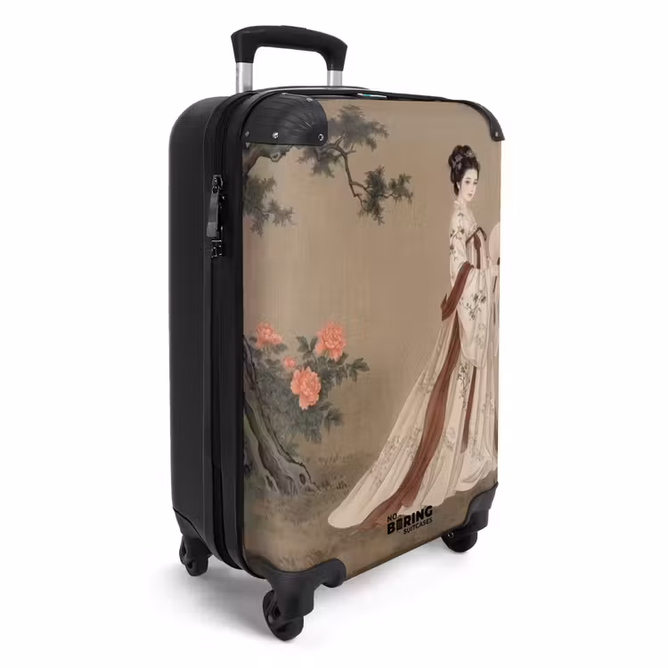Koffer - Vrouw - Azië - Kunst - Beige - Vrouw - Azië - Kunst - Beige NBS - Handbagage koffer - Volwassenen Unisex middel