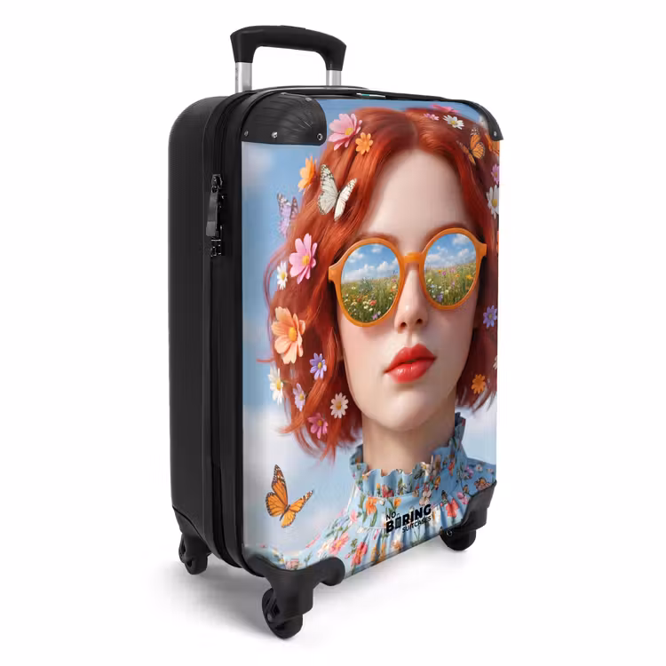 Koffer - Vrouw - Bloemen - Zomer - Portret - Kleurrijk - Vrouw - Bloemen - Zomer - Portret - Kleurrijk NBS - Handbagage koffer - Volwassenen Unisex middel