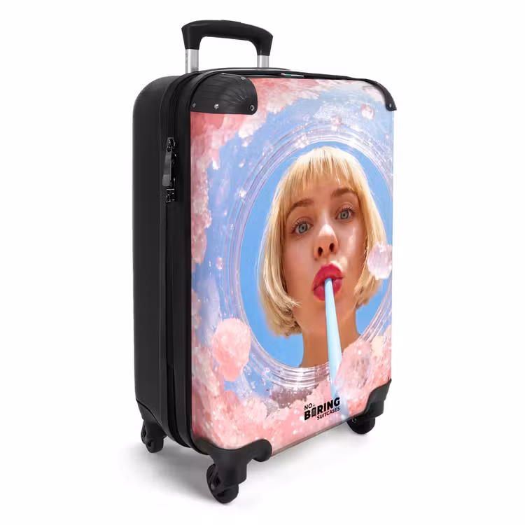 Koffer - Vrouw - Drank - Zomer - Roze - Blauw - Vrouw - Drank - Zomer - Roze - Blauw NBS - Handbagage koffer - Volwassenen Unisex middel