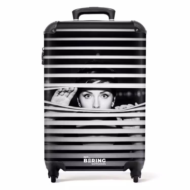 Koffer - Vrouw - Jaloezieën - Portret - Zwart-wit - Vrouw - Jaloezieën - Portret - Zwart-wit NBS - Handbagage koffer - Volwassenen Unisex middel