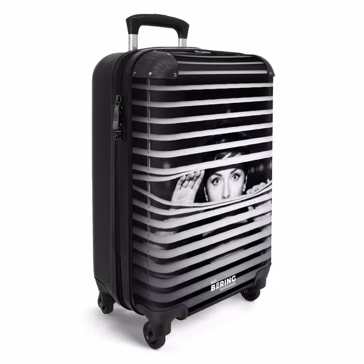 Koffer - Vrouw - Jaloezieën - Portret - Zwart-wit - Vrouw - Jaloezieën - Portret - Zwart-wit NBS - Handbagage koffer - Volwassenen Unisex middel