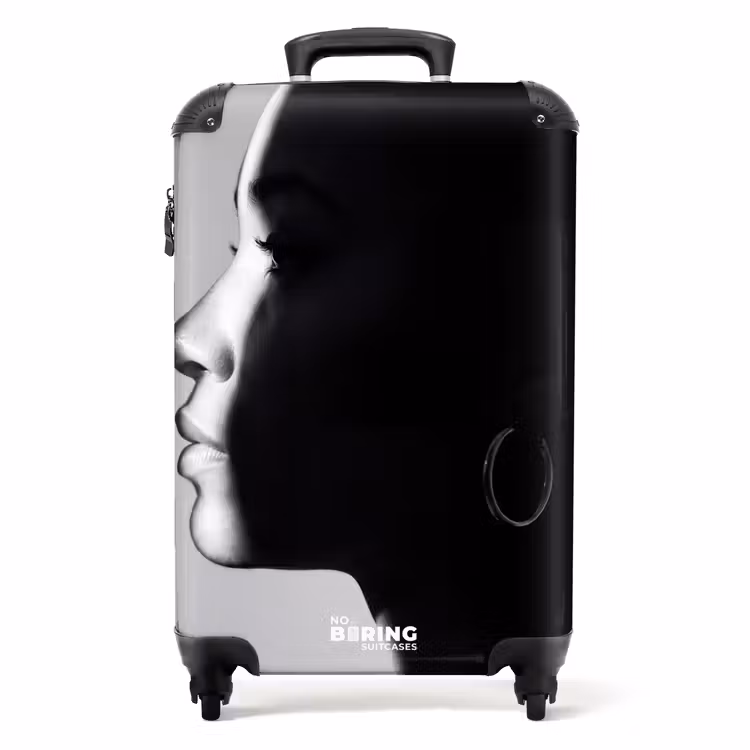 Koffer - Vrouw - Profiel - Mensen - Zwart-wit - Vrouw - Profiel - Mensen - Zwart-wit NBS - Handbagage koffer - Volwassenen Unisex middel