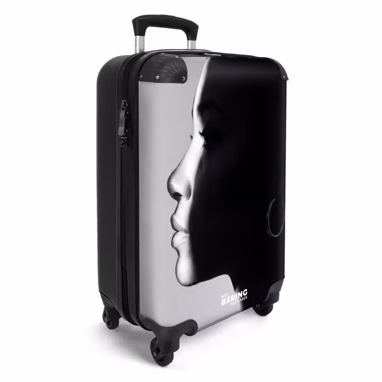 Koffer - Vrouw - Profiel - Mensen - Zwart-wit - Vrouw - Profiel - Mensen - Zwart-wit NBS - Handbagage koffer - Volwassenen Unisex middel