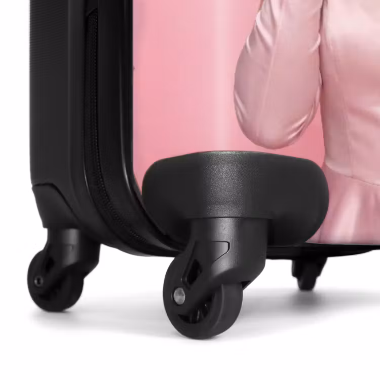 Vrouw - Roze - Parelketting - Krulspelden NBS - Handbagage koffer - Volwassenen Unisex middel -wiel