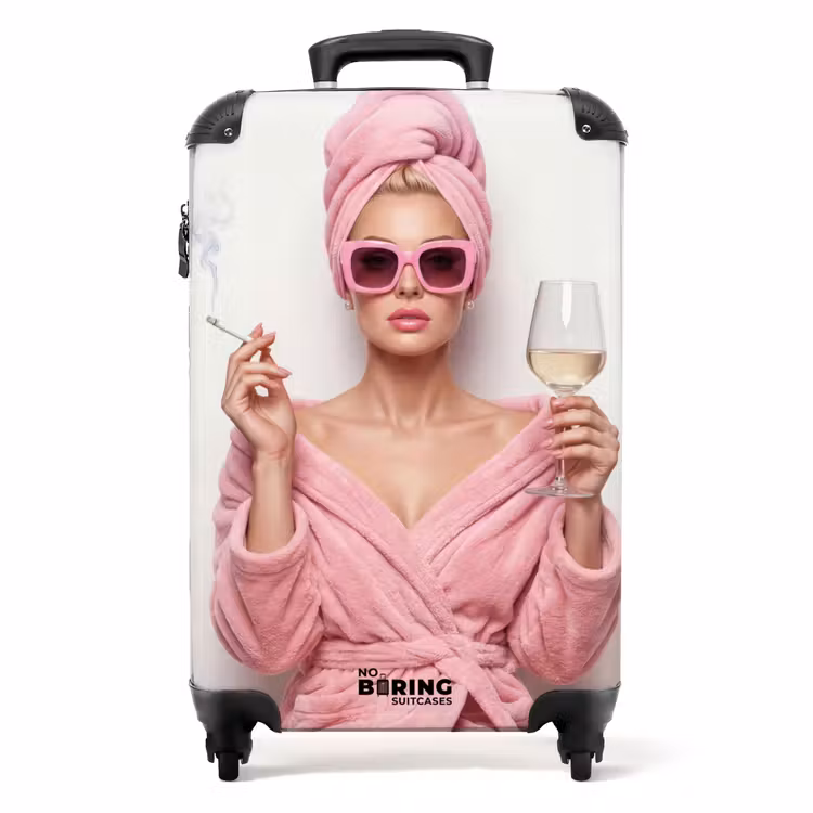 Vrouw - Roze - Wijn - Zonnebril NBS - Handbagage koffer - Volwassenen Unisex middel -productfoto_recht