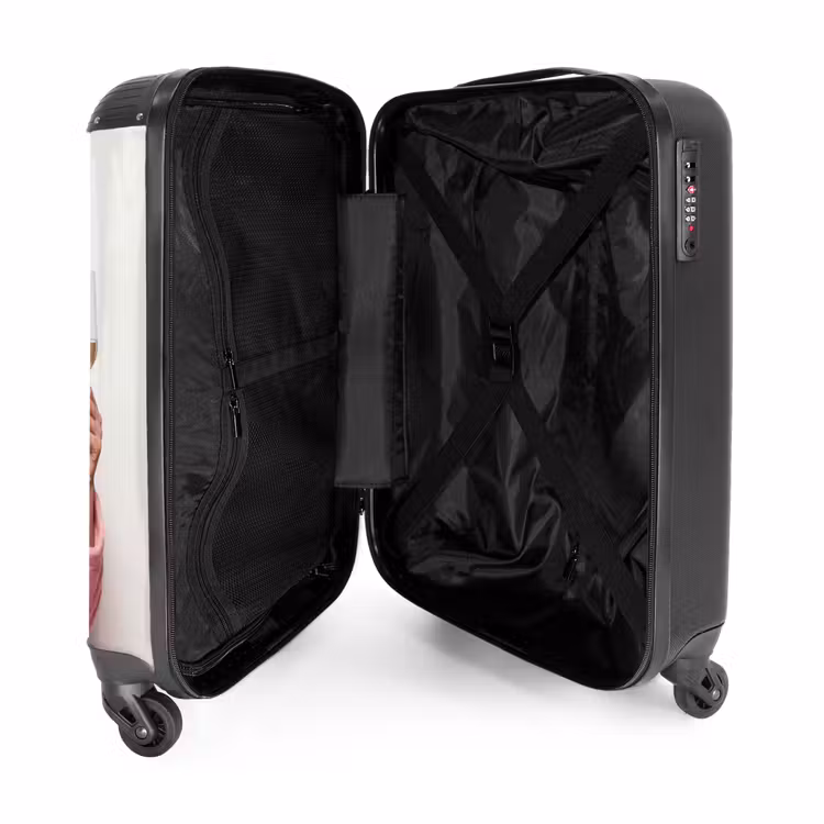 Vrouw - Roze - Wijn - Zonnebril NBS - Handbagage koffer - Volwassenen Unisex middel -binnenkant